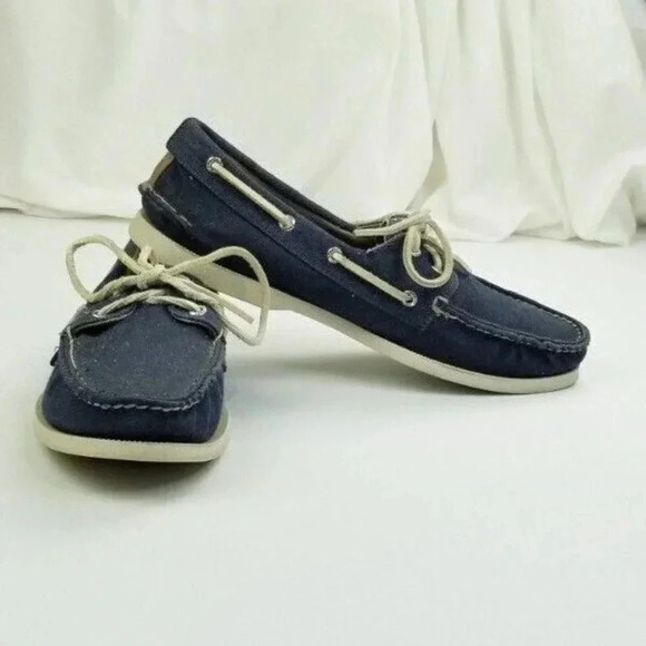 Sperry Top-Sider 11M Men\'s Blue Denim Sailboat & Embossed Heel Logo Boat Shoes main image 11